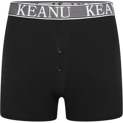 Black - Pack Shot - Keanu Mens Plain Boxer Shorts (Pack of 12)
