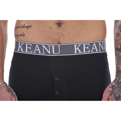 Black - Close up - Keanu Mens Plain Boxer Shorts (Pack of 12)