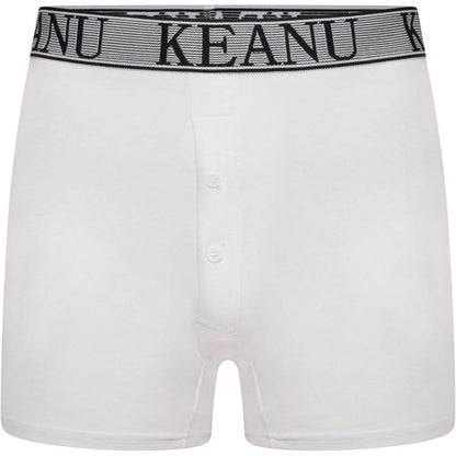 White - Side - Keanu Mens Plain Boxer Shorts (Pack of 12)