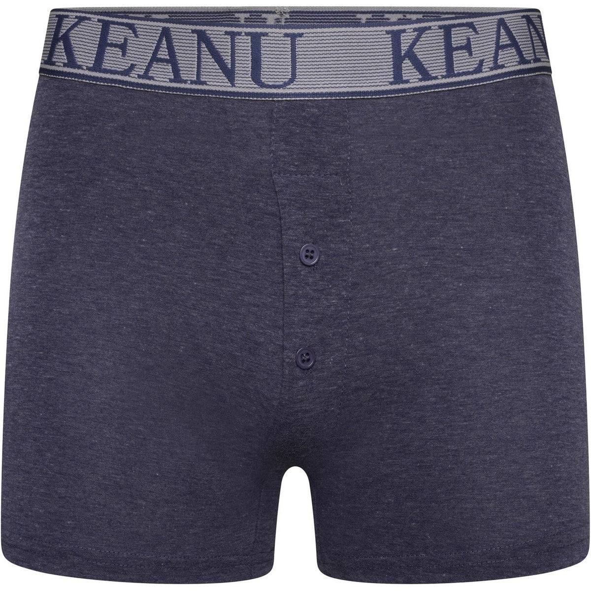 Blue - Back - Keanu Mens Plain Boxer Shorts (Pack of 12)
