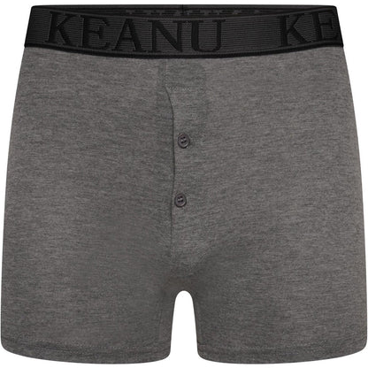 Blue - Side - Keanu Mens Plain Boxer Shorts (Pack of 12)