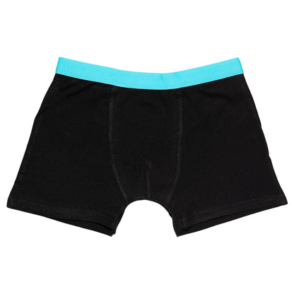 Black-Red-Blue-Orange-Purple-Yellow - Back - Keanu Boys Cotton Blend Boxer Shorts (Pack of 6)