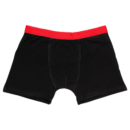 Black-Red-Blue-Orange-Purple-Yellow - Pack Shot - Keanu Boys Cotton Blend Boxer Shorts (Pack of 6)