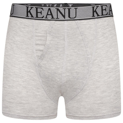 White - Side - Keanu Mens Plain Boxer Shorts (Pack of 6)