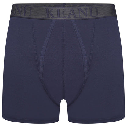 Black-Blue-White-Grey - Pack Shot - Keanu Mens Plain Boxer Shorts (Pack of 6)