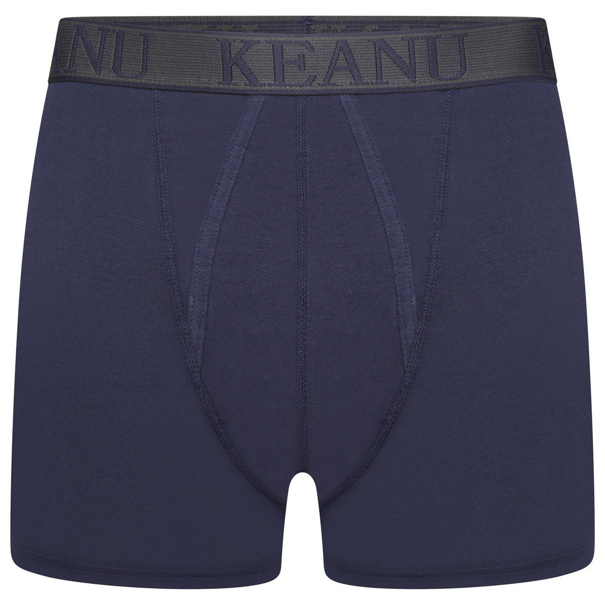 Blue - Back - Keanu Mens Plain Boxer Shorts (Pack of 6)