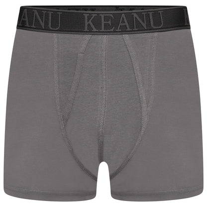 Black-Blue-White-Grey - Close up - Keanu Mens Plain Boxer Shorts (Pack of 6)