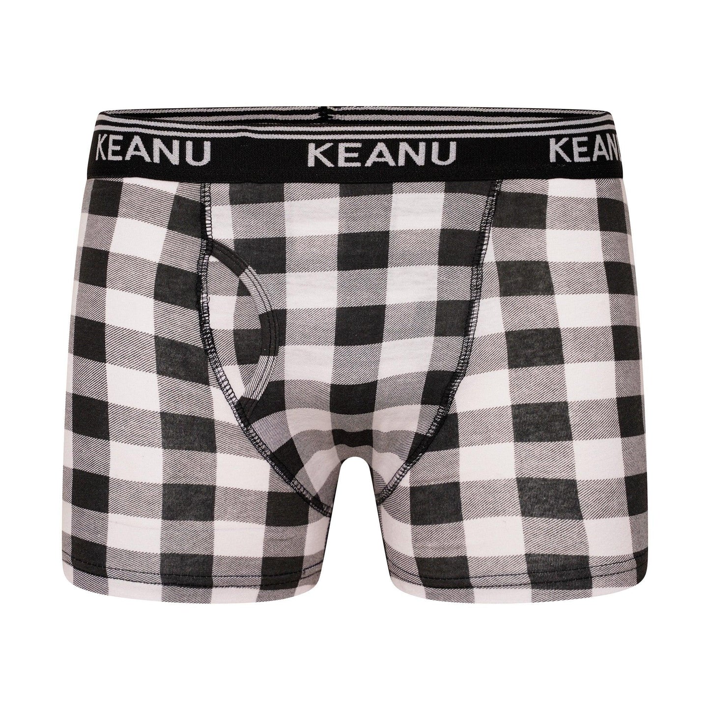 Dark Grey-Royal Blue-Black-White-Red-Light Blue - Lifestyle - Keanu Mens Checked Cotton Blend Boxer Shorts (Pack of 6)