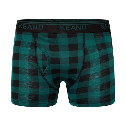 Dark Grey-Royal Blue-Black-White-Red-Light Blue - Pack Shot - Keanu Mens Checked Cotton Blend Boxer Shorts (Pack of 6)