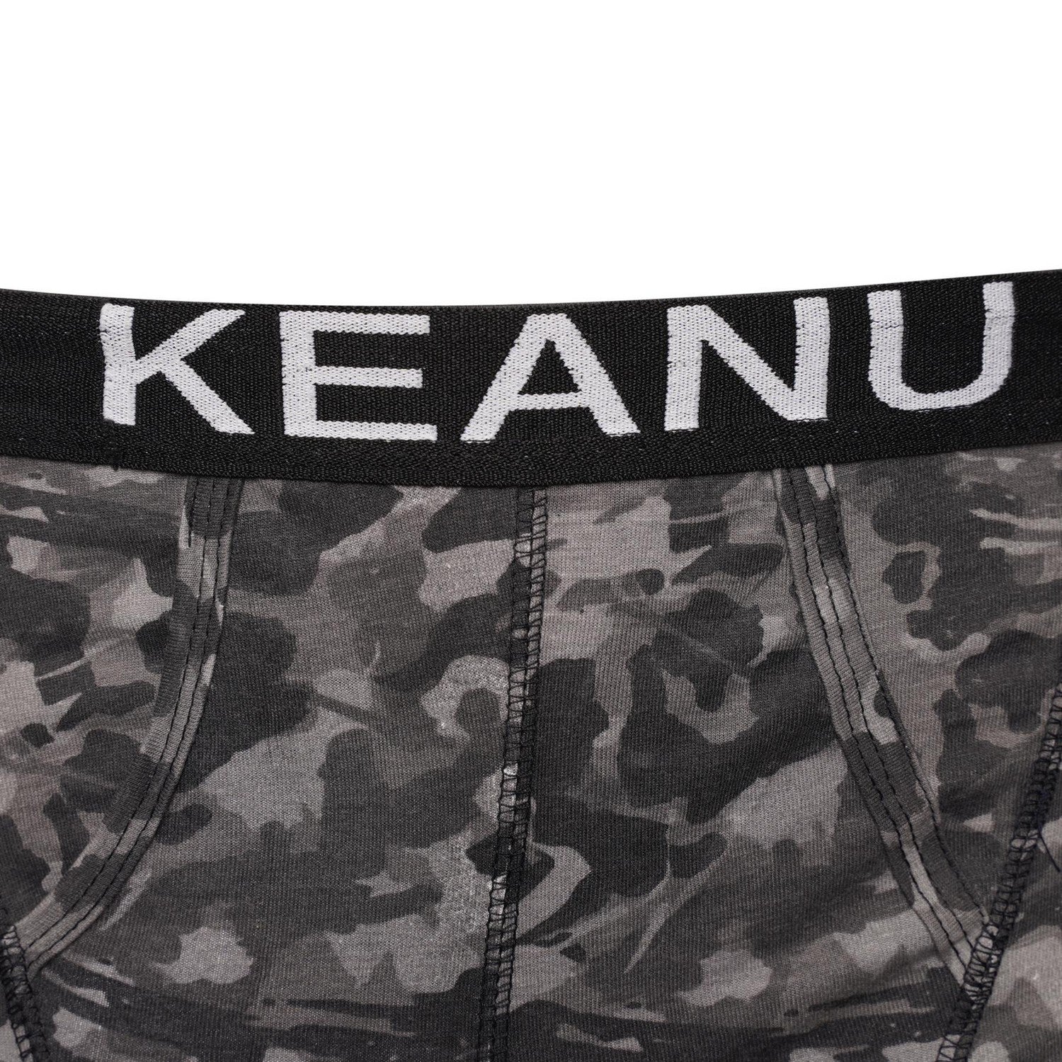 Grey-White-Green-Red-Blue-Olive - Side - Keanu Mens Camouflage Cotton Blend Boxer Shorts (Pack of 6)