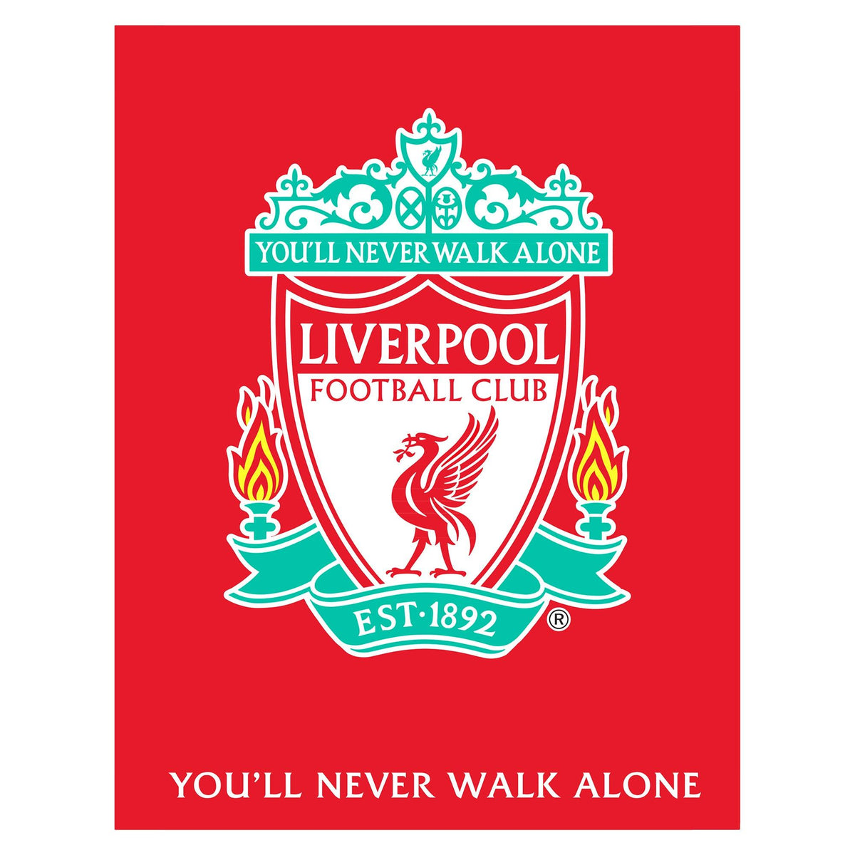 White-Green-Yellow-Red - Front - Liverpool FC You´ll Never Walk Alone Rug