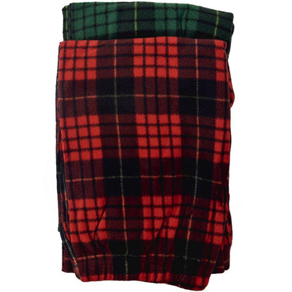 Red-Green - Back - Keanu Mens Tartan Lounge Pants (Pack of 2)