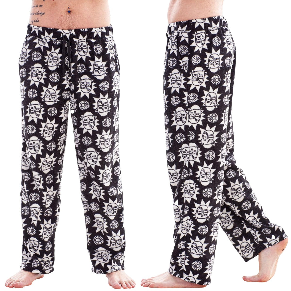 Green-Black-White - Back - Rick And Morty Mens Lounge Pants (Pack of 2)
