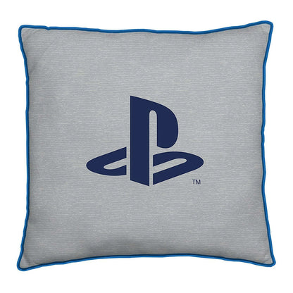 Grey-Blue - Back - Playstation Classic Square Filled Cushion