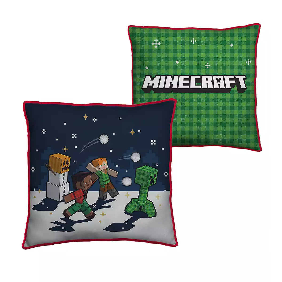 Multicoloured - Front - Minecraft Square Snowy Filled Cushion