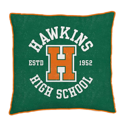 Green-White-Orange - Back - Stranger Things Tigers Square Filled Cushion
