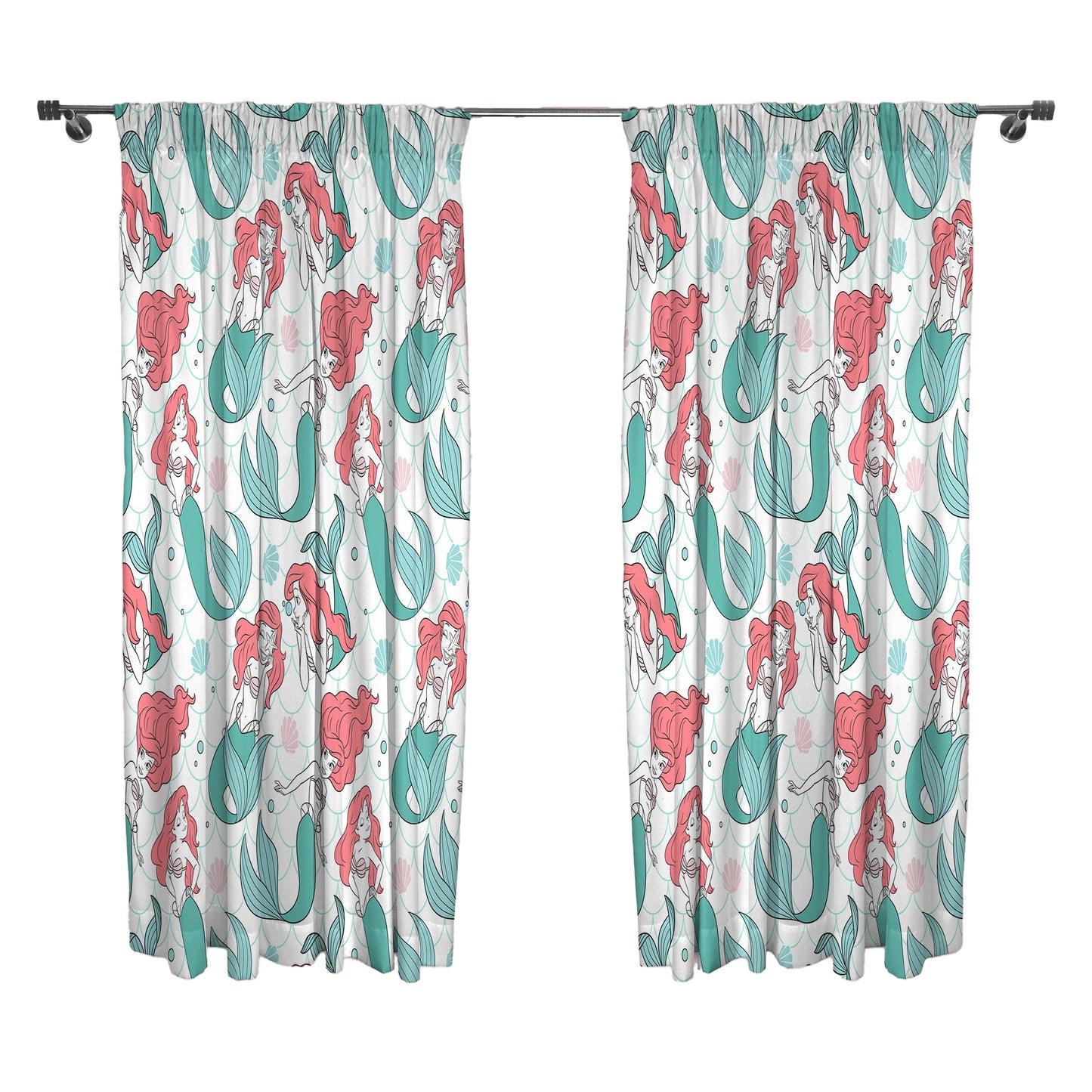 Multicoloured - Front - The Little Mermaid All-Over Print Curtains