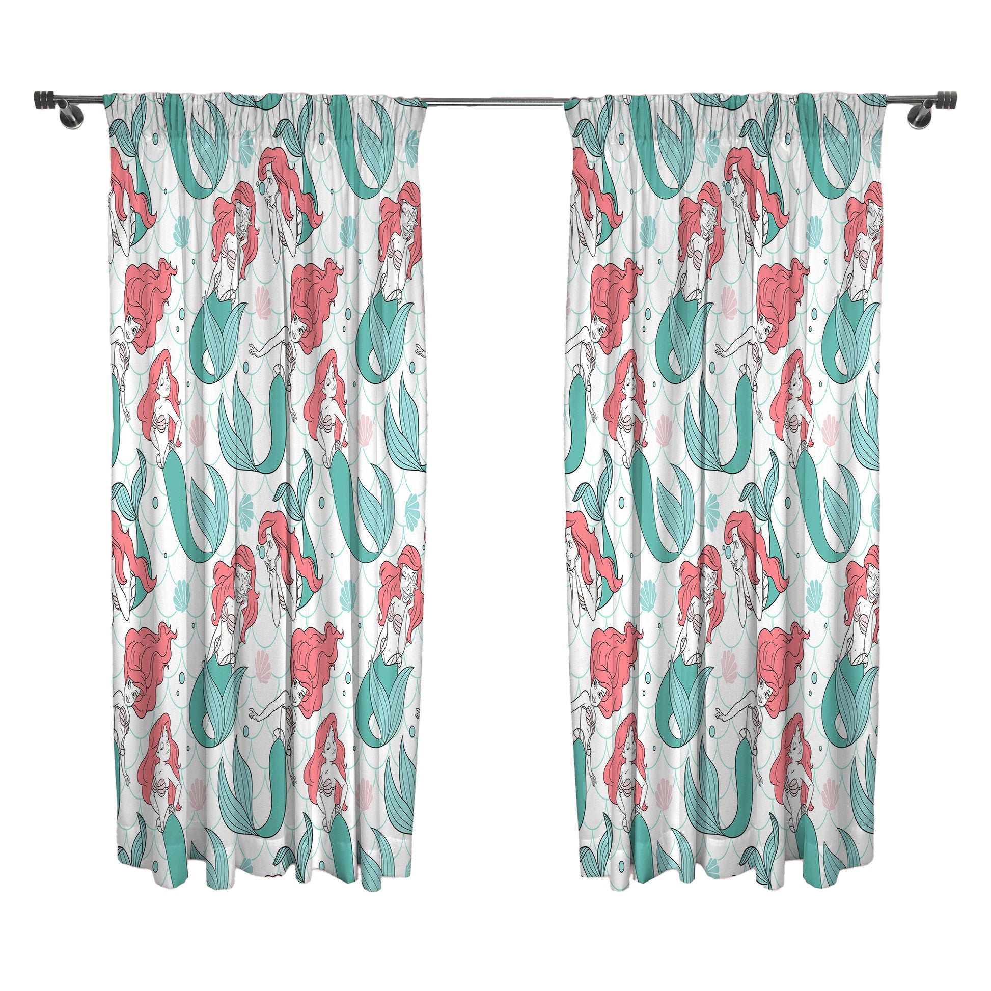 Multicoloured - Front - The Little Mermaid All-Over Print Curtains