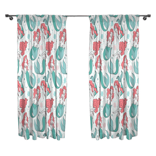 Multicoloured - Front - The Little Mermaid All-Over Print Curtains