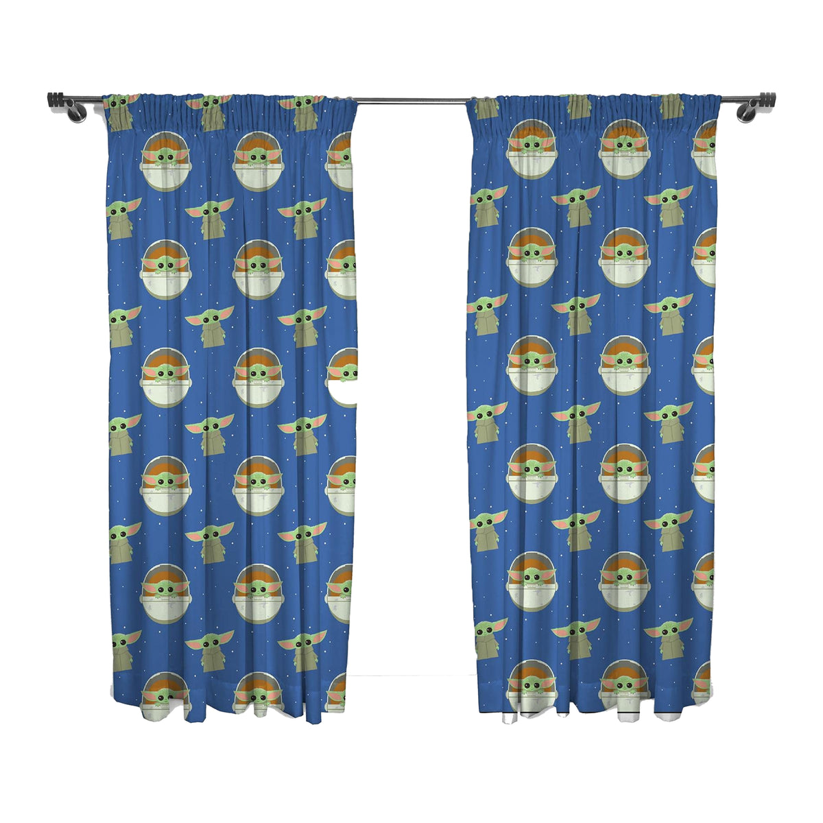 Multicoloured - Front - Star Wars The Mandalorian Baby Yoda Curtains