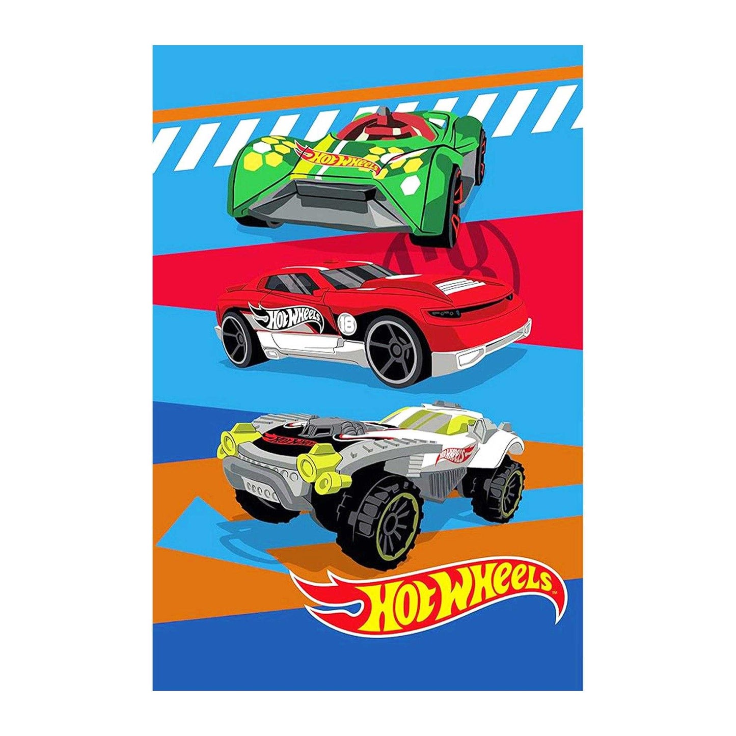 Multicoloured-Multicoloured - Front - Hot Wheels Epic Fleece Racing Cars Blanket
