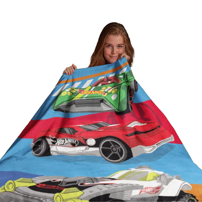 Multicoloured-Multicoloured - Back - Hot Wheels Epic Fleece Racing Cars Blanket