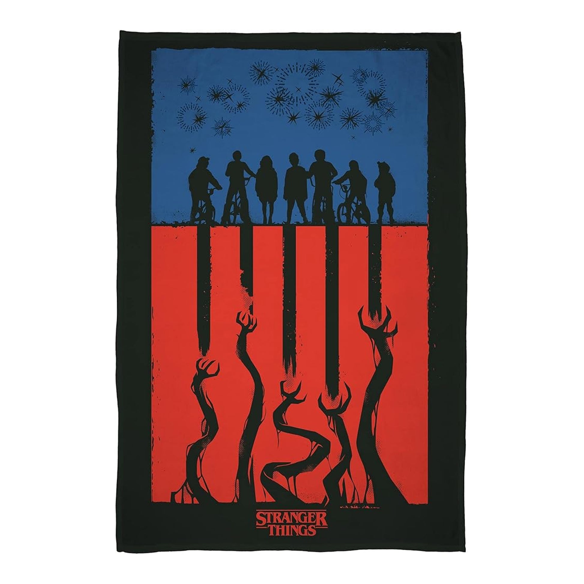Blue-Red-Black - Front - Stranger Things The Upside Down Fleece Blanket