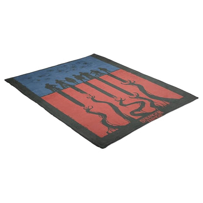 Blue-Red-Black - Back - Stranger Things The Upside Down Fleece Blanket