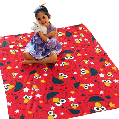 Red-Black-White - Side - Sesame Street Fleece Elmo Blanket