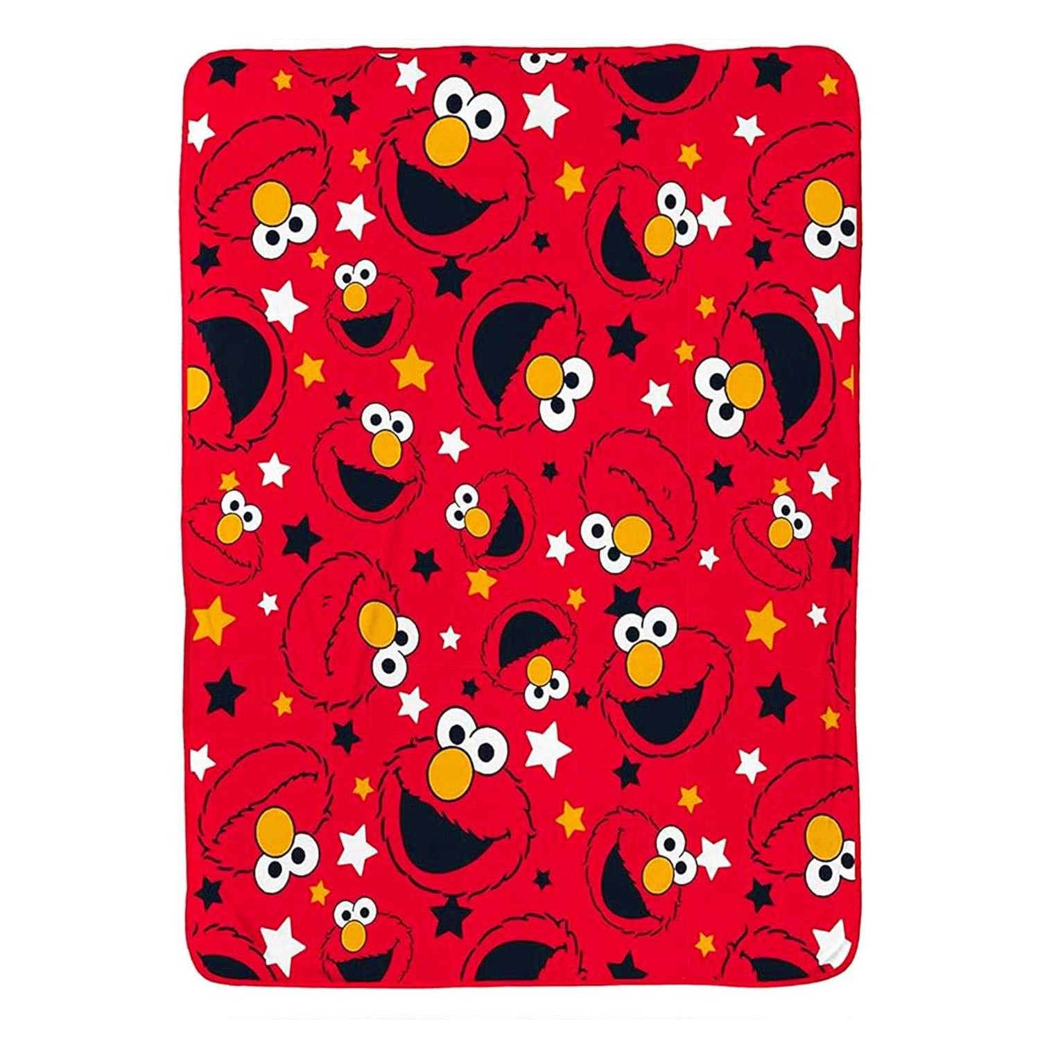 Red-Black-White - Front - Sesame Street Fleece Elmo Blanket