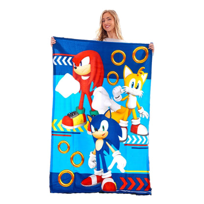 Multicoloured - Side - Sonic The Hedgehog Fleece Team Blanket