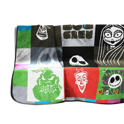 Multicoloured - Side - Nightmare Before Christmas Plush Fleece Blanket