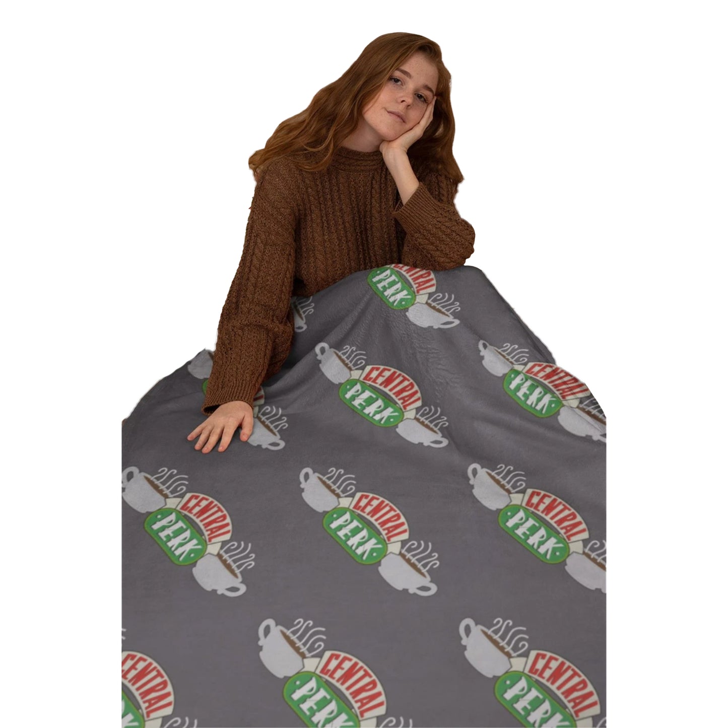 Dark Grey - Back - Friends Coffee Shop Fleece Blanket