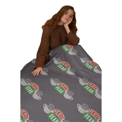 Dark Grey - Back - Friends Coffee Shop Fleece Blanket