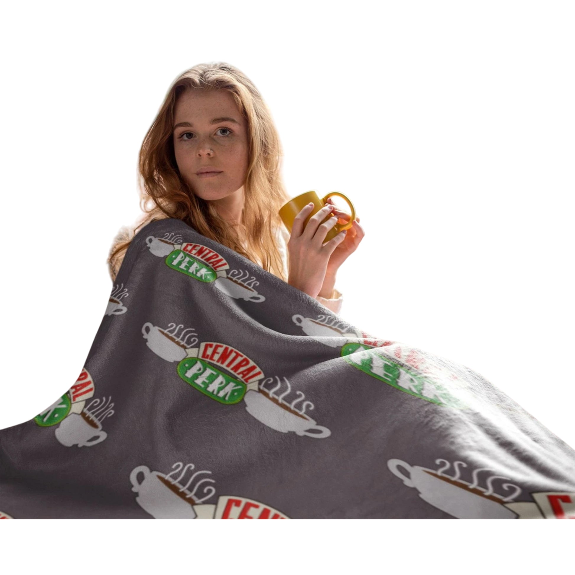 Dark Grey - Side - Friends Coffee Shop Fleece Blanket