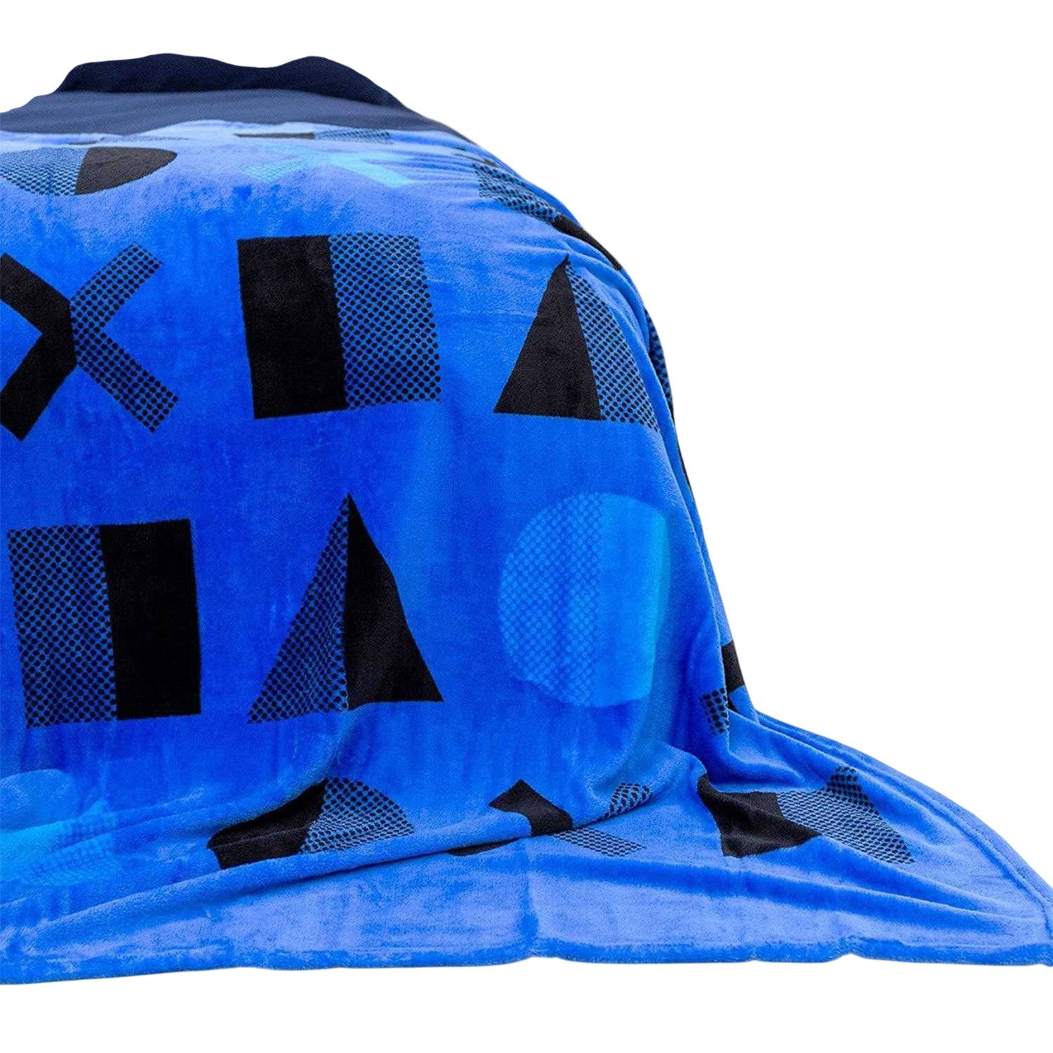 Royal Blue-Black - Side - Playstation Fleece Dot Blanket