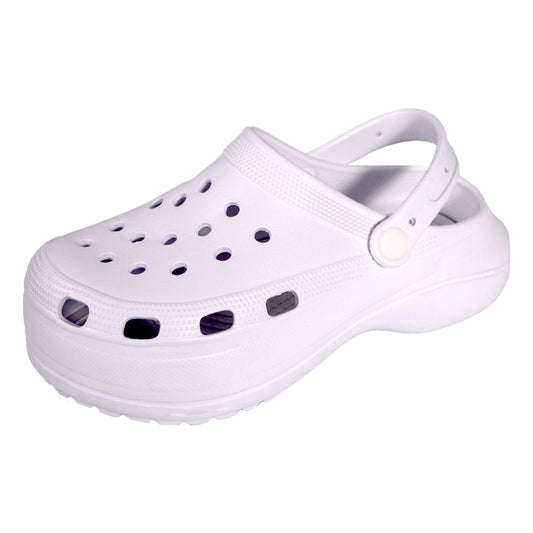 White - Front - Keanu Womens-Ladies Platform Clogs