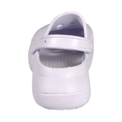 White - Back - Keanu Womens-Ladies Platform Clogs
