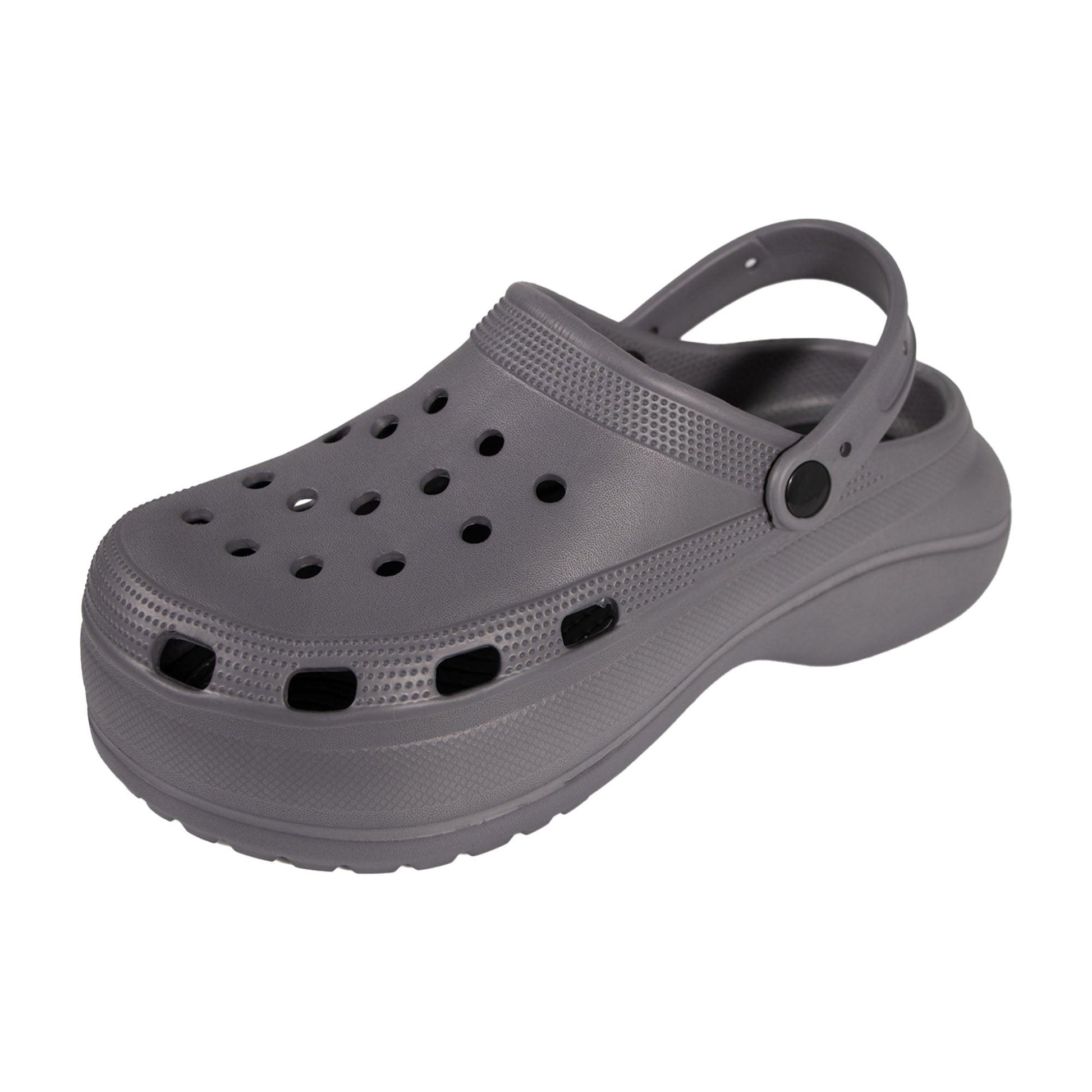 Grey - Front - Keanu Womens-Ladies Platform Clogs