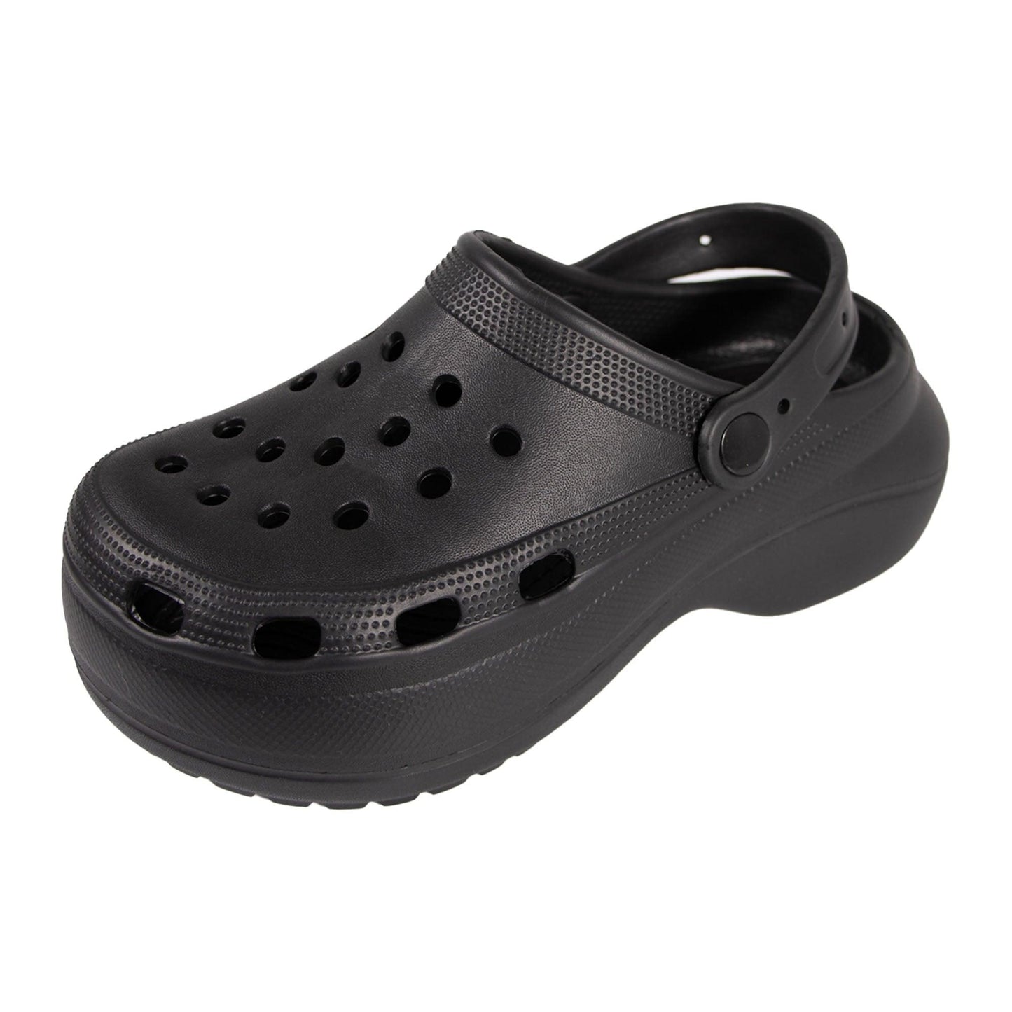 Black - Front - Keanu Womens-Ladies Platform Clogs