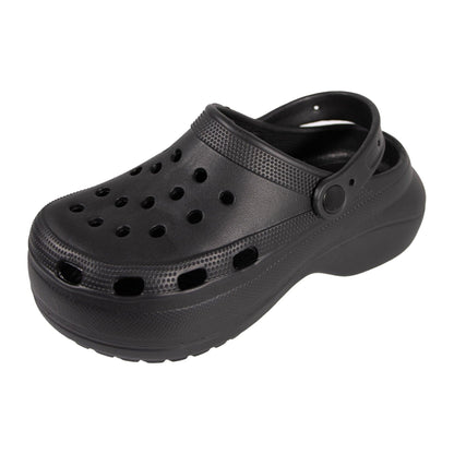 Black - Front - Keanu Womens-Ladies Platform Clogs