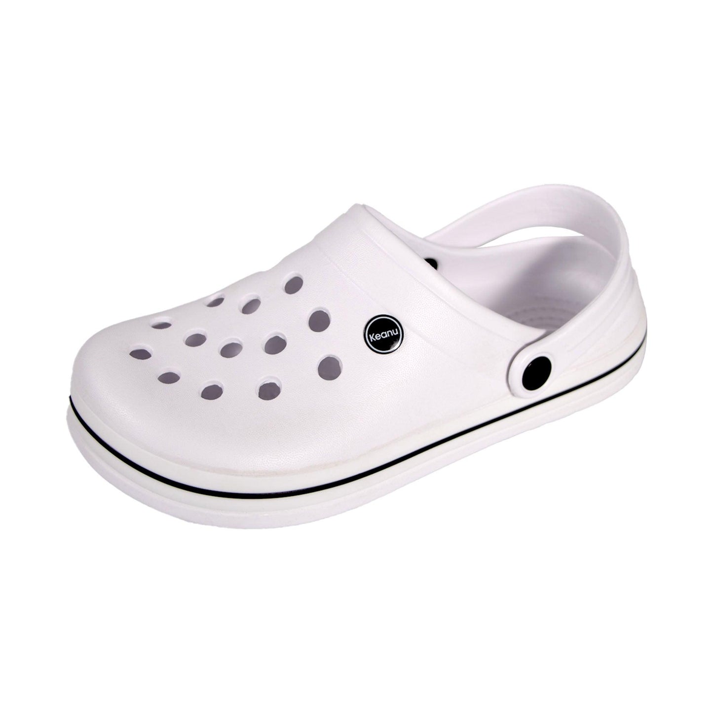 White - Front - Keanu Unisex Adult Contrast Detail Clogs
