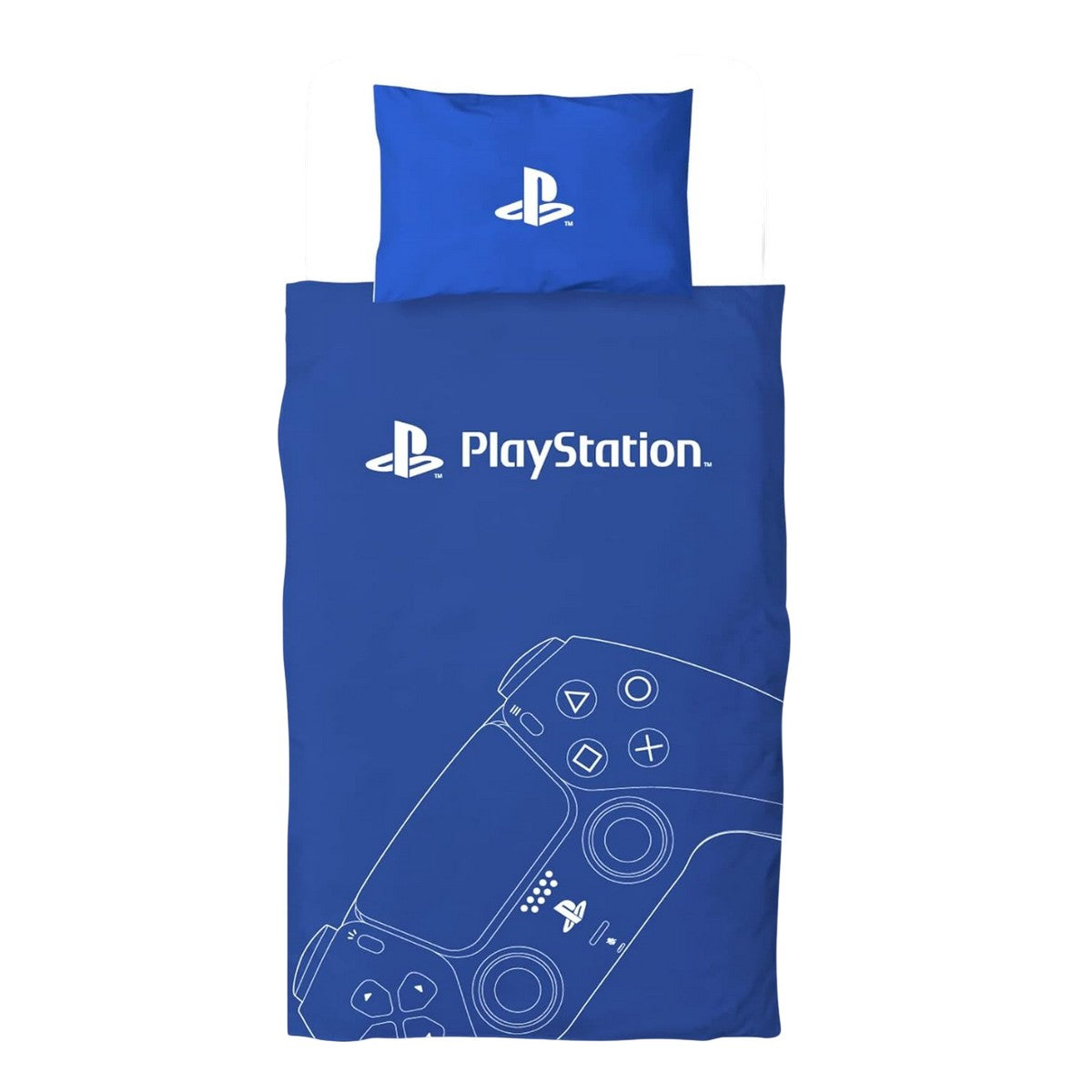 Blue - Side - Playstation Game Controller Reversible Duvet Set