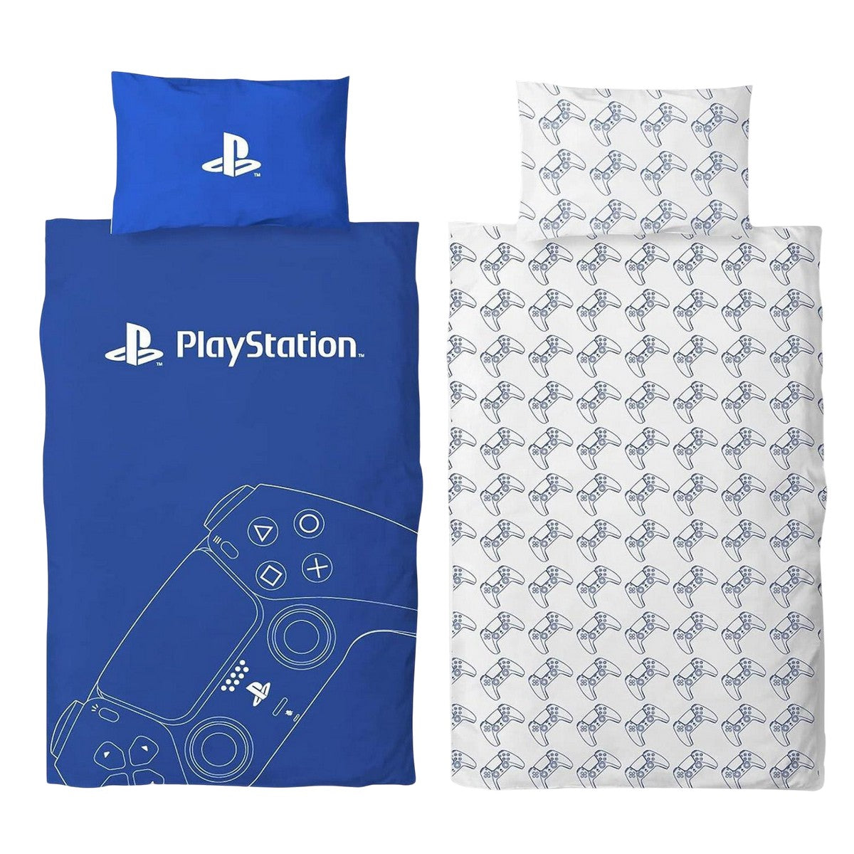 Blue - Front - Playstation Game Controller Reversible Duvet Set