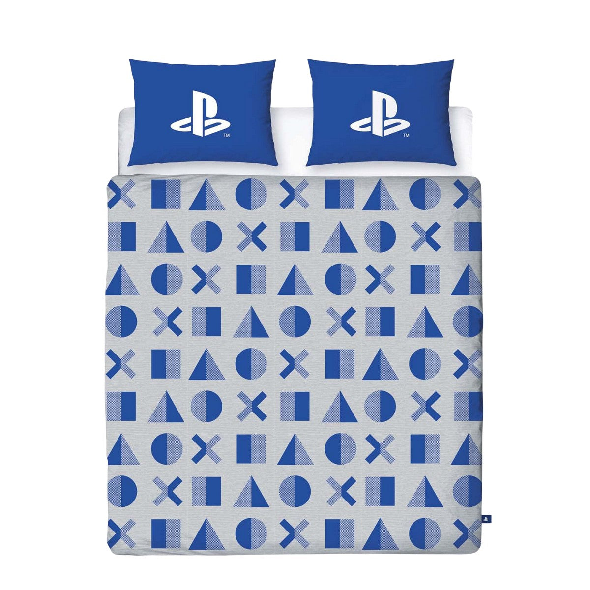White-Blue - Lifestyle - Playstation Controller Buttons Reversible Duvet Set