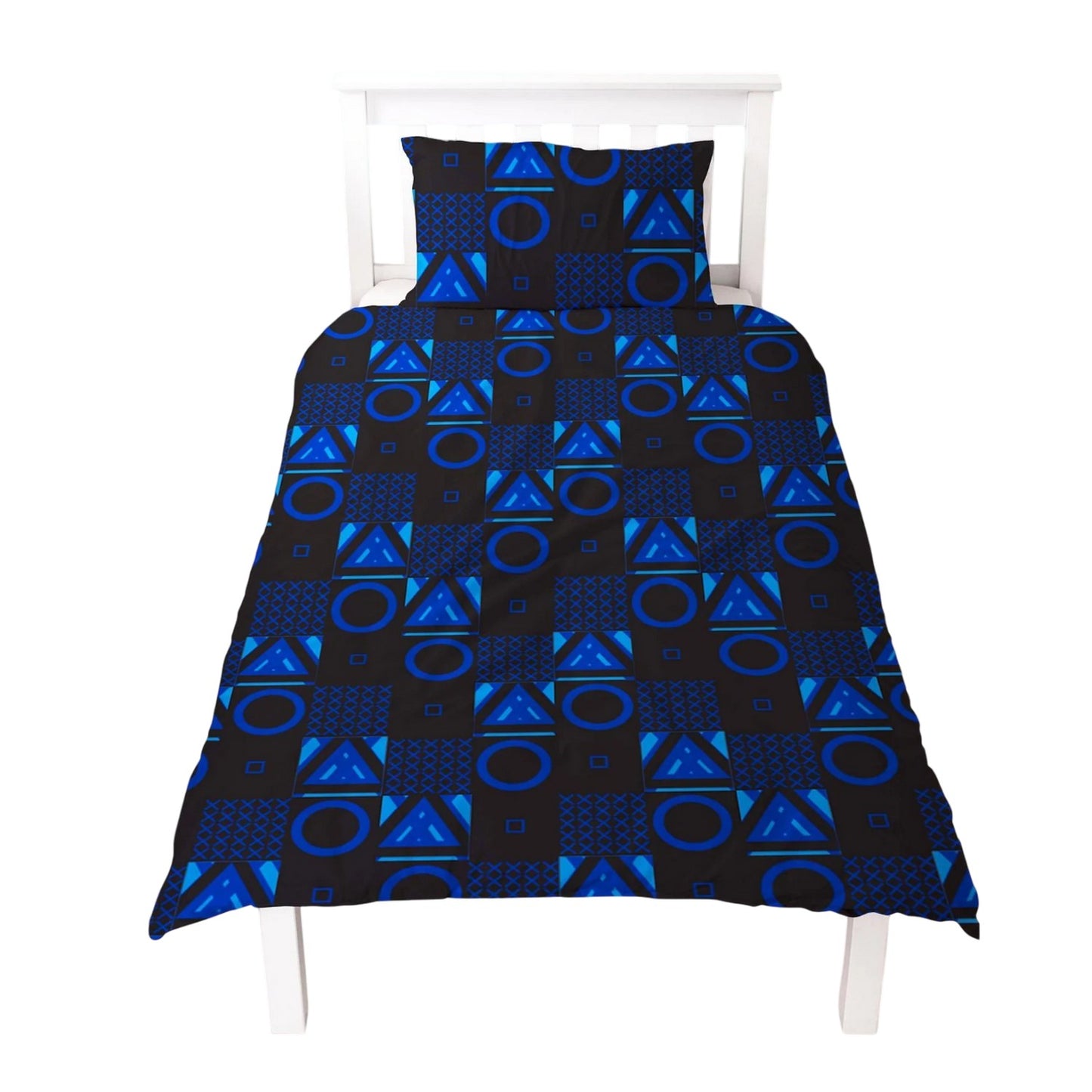 Blue - Lifestyle - Playstation Checked Reversible Duvet Set