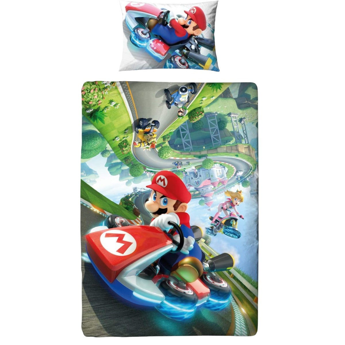 Multicoloured - Front - Super Mario Racing Kart Reversible Duvet Set
