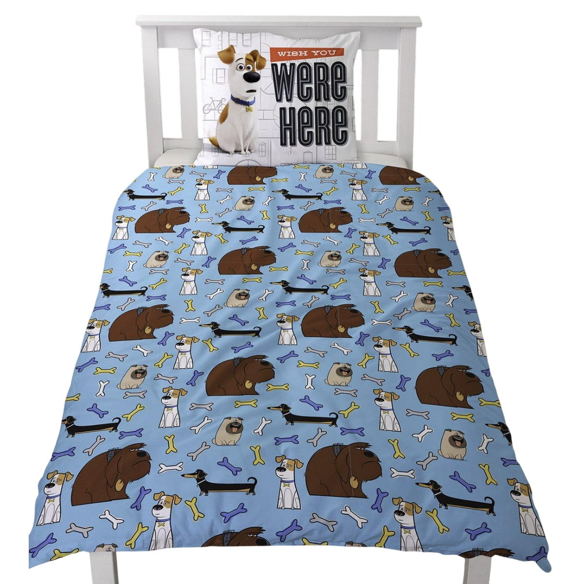 Blue-White-Brown - Back - The Secret Life Of Pets Reversible Duvet Set