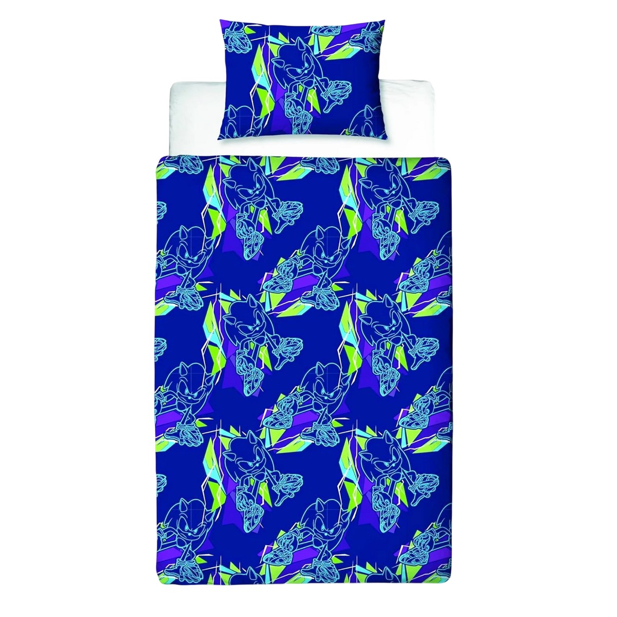 Blue - Side - Sonic The Hedgehog Digital Gaming Reversible Duvet Set