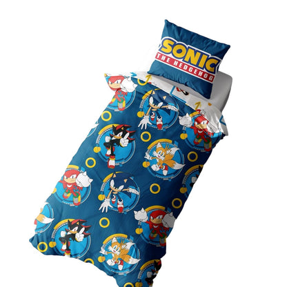 Blue - Back - Sonic The Hedgehog Rings Reversible Duvet Set